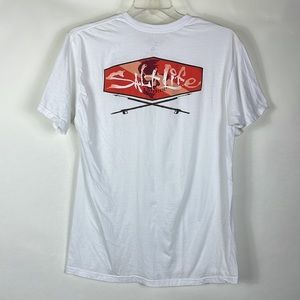 Men's Salt Life Live Salty 100% Cotton, white, short-sleeve tshirt in size Large